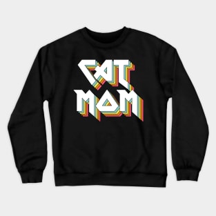 CAT MOM - Typographic Statement Design Crewneck Sweatshirt